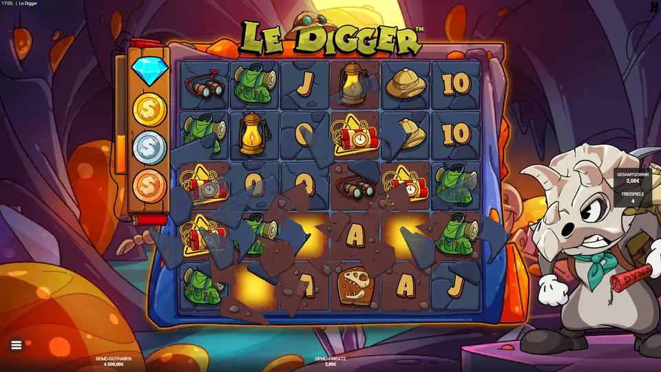 Dig It Bonus mit sich füllender Blast Bar in Le Digger Freispielen