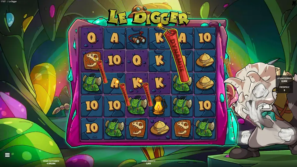 Gold Digger Bonus in Le Digger mit 5 garantierten Explosionen pro Freispin